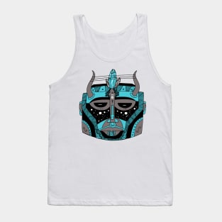 Blue Grey African Mask No 8 Tank Top